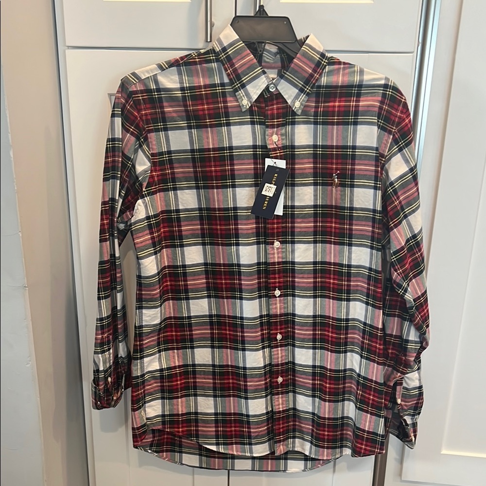 Ralph Lauren Red and Blue Casual Button Down Shirt